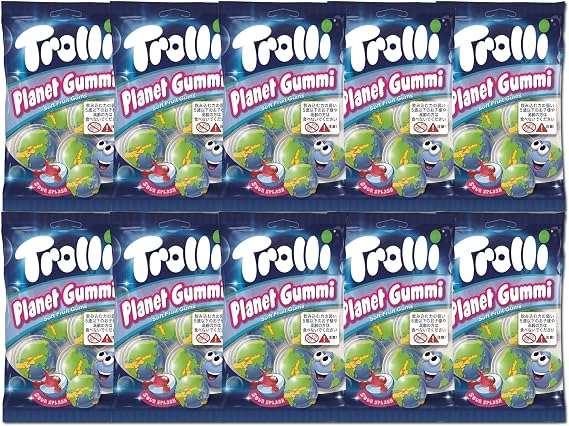 Trolli Planet Gummy, Trolli Planet Gummy, Planet Gummy, 2.6 oz 75 g x 10 Bags PSJBOX