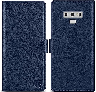 for Samsung Galaxy Note 9 Wallet Case with [RFID Blocking] Card Slot Kickstand Magnetic Closure Leather Flip Fold Protective Phone Case for Samsung Galaxy Note 9 Case WalletBlue-6.4 inch