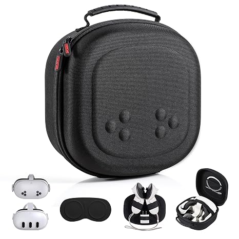 STARTRC GAMES Case for Meta Quest 3S/Quest 3 Travel Storage Carry Bag Compatible with VR Headset Touch Controllers and Other Accessories Hard Shell Bag for Travel and Storage