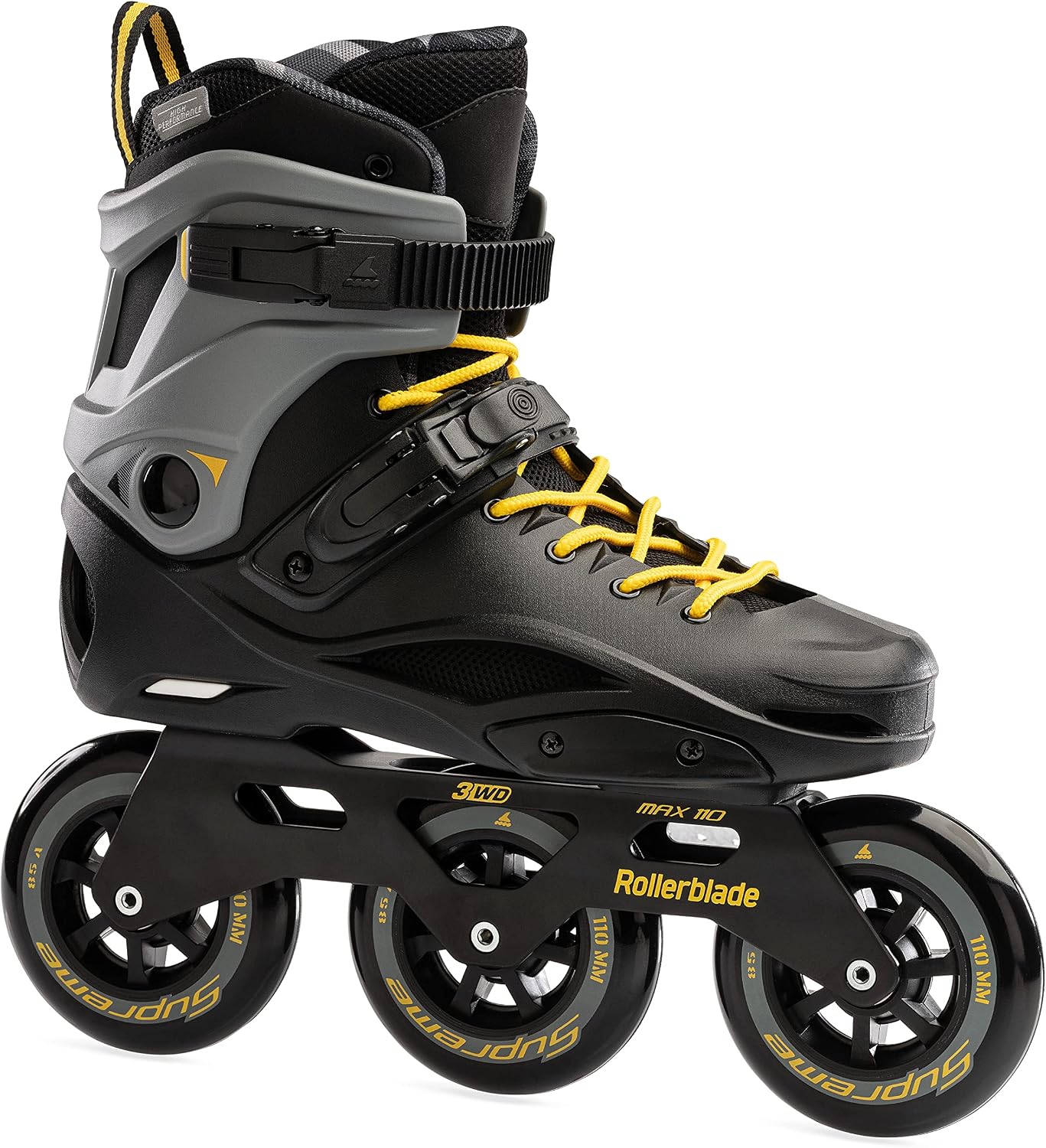 Rollerblade RB 110 Unisex Adult Fitness Inline Skate, BlackSaffron Yellow, Urban Performance Inline Skates