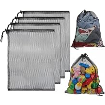 4 Pcs Mesh Backpack Drawstring Black, 11.8 x 15.75 Inch Portable Nylon Storage Bags, Strong, Lightweight, Breathable Mesh Bag for Swimming, Sports, Gym, Beach, Laundry, Outdoor activities (Black)