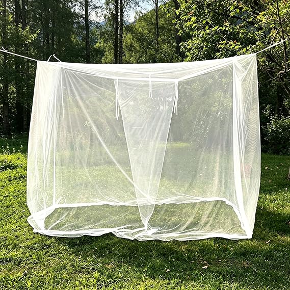 4 Corners Mosquito Net for Mosquiteros para Camas Bed Canopies Netting Bed Drapes with Carry Bag,One Side Opening Rectangular Mosquito Mesh for Camping Home Dorm Outdoor Travel