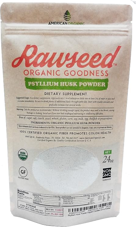 Psyllium Husk Powder Organic Certified 24 oz by Rawseed