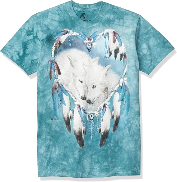 The Mountain Wolf Heart Adult T-Shirt, Teal, 4XL