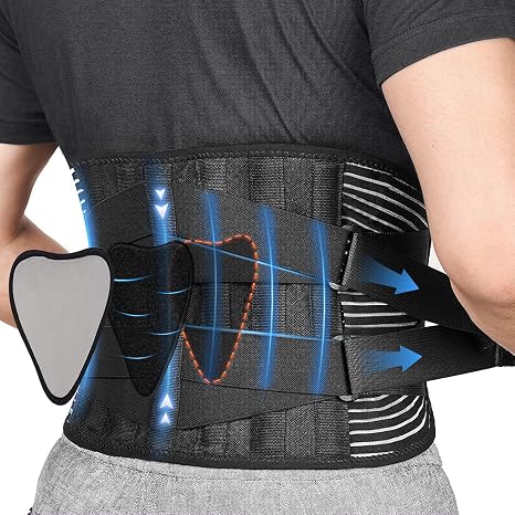 Back Braces for Lower Back Pain Relief with 7 Stays, Breathable Back Support Belt for Men/Women for work,Anti-skid lumbar support belt with 16-hole Mesh for sciatica(S)