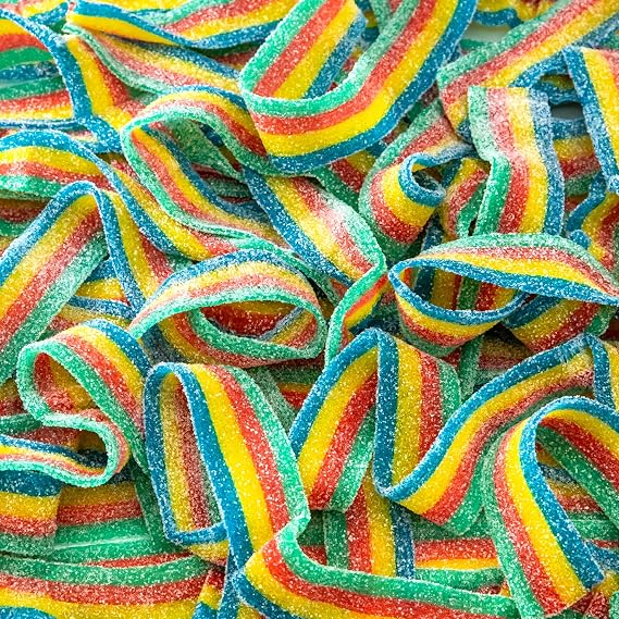 Sour Belts Gummy Candy, Assorted Fruit Flavors, 8 Oz Bag