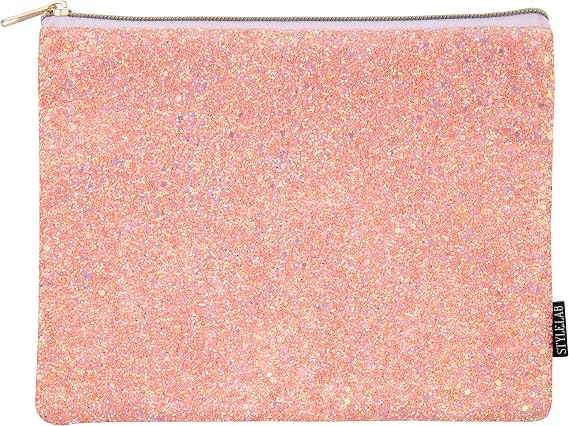 Style.Lab by Fashion Angels Chunky Glitter Pouch - Rose Gold/Blue Speckle